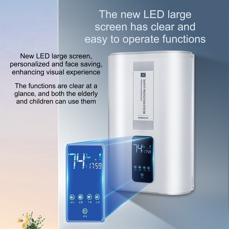 Wansong Electric Water Heater, Vertical Storage Type, Power Cut During Water Out, High Efficiency & Hygiene ABS housing-NO02