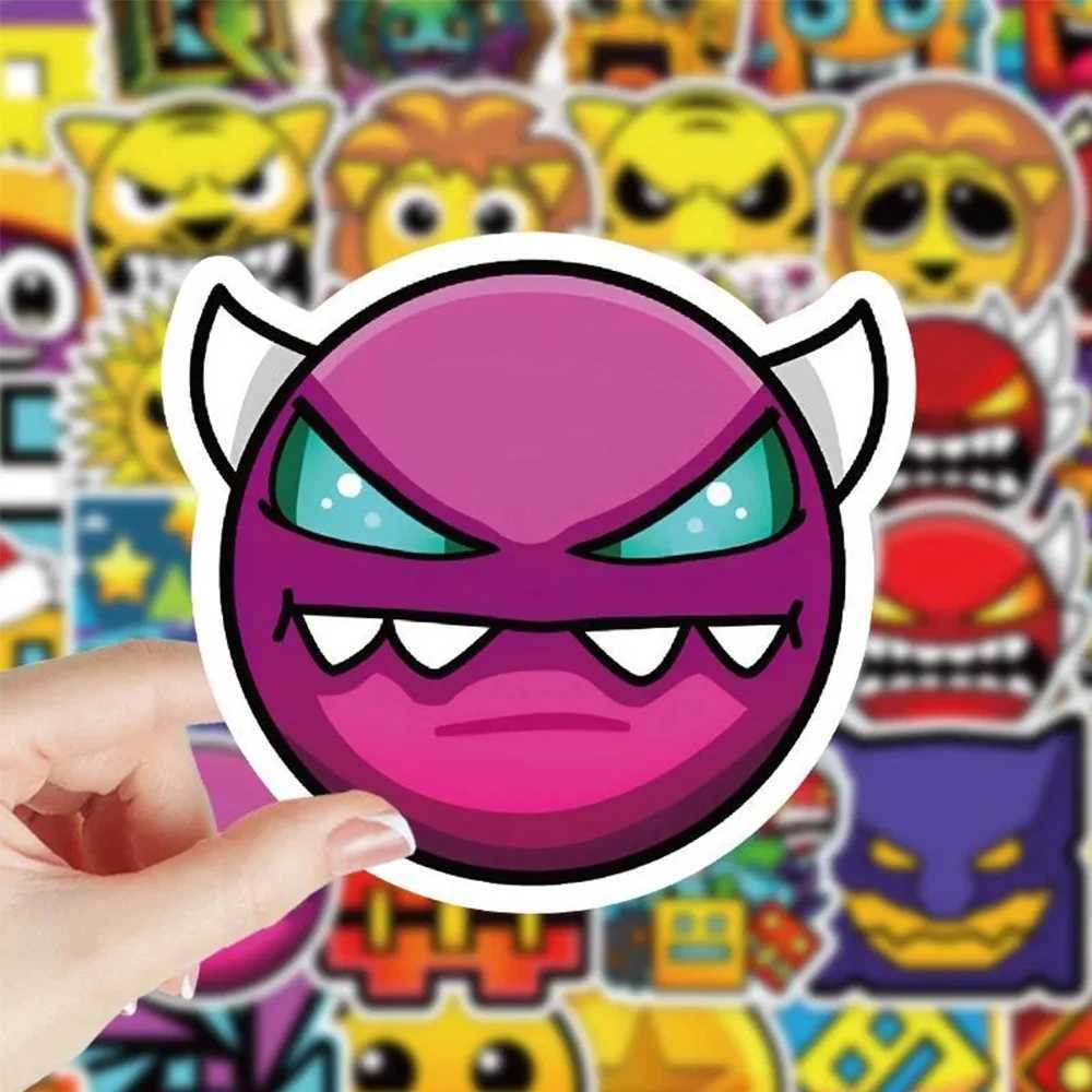 103050pcs Cute Cartoon Game Stickers Geometry Dash Decals for Water Bottle Phone Csae Laptop Skateboard Fun for Kid Toys C250918