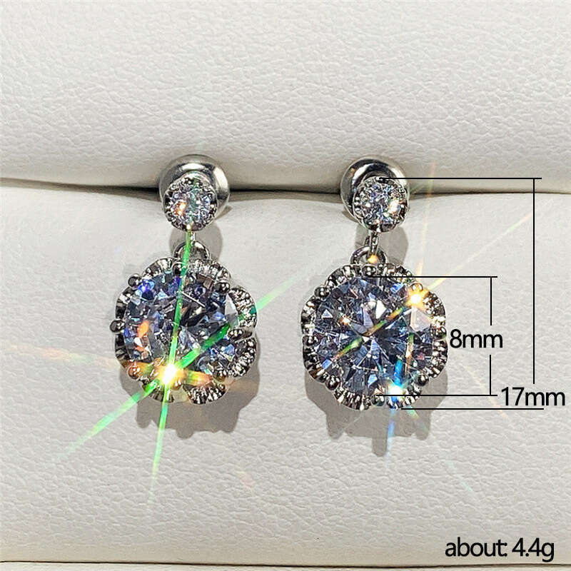 CAOSHI New fashion Trendy Flash Dia Zircon Earrings Female Temperament Flower Eardrop Accessories