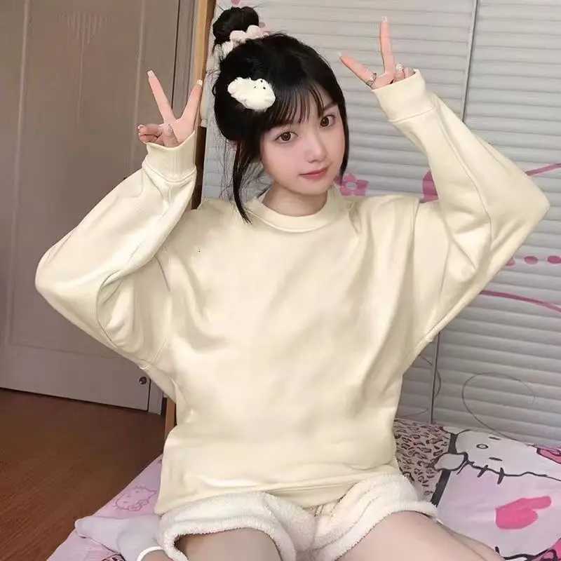 New crew neck sweater womens four seasons thin solid color niche versatile loose casual longsleeved top ins tideZ250918