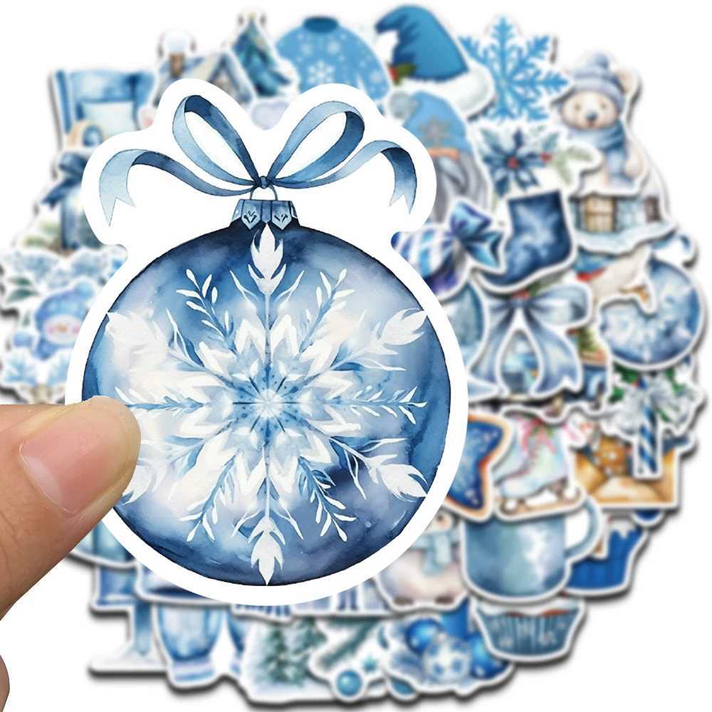 50PCS Blue Winter Stickers Scrapbooking Laptop Graffiti Room Community Art Picture Diary Y2k Fashion Phone Fun Christmas Sticker C250918