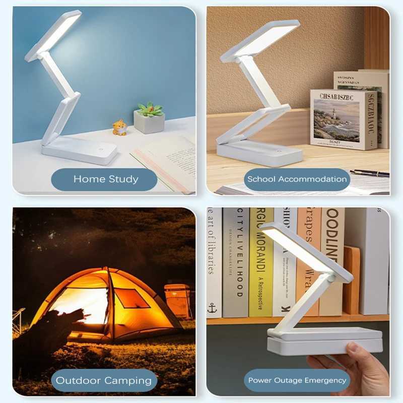 Folding LED Desk Lamp Rechargeable Battery Specific Eye Protector Dormitory Portable Large Table Lamp CapacityLed Night Lights C250918