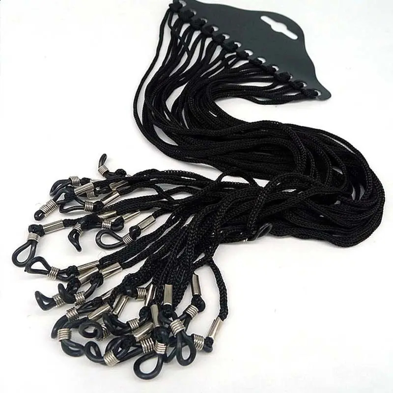 12pcslot Black Eyeglass Glasses Sunglasses Neck Cord Strap String Lanyard Holder Adjustable Free Drop 250918