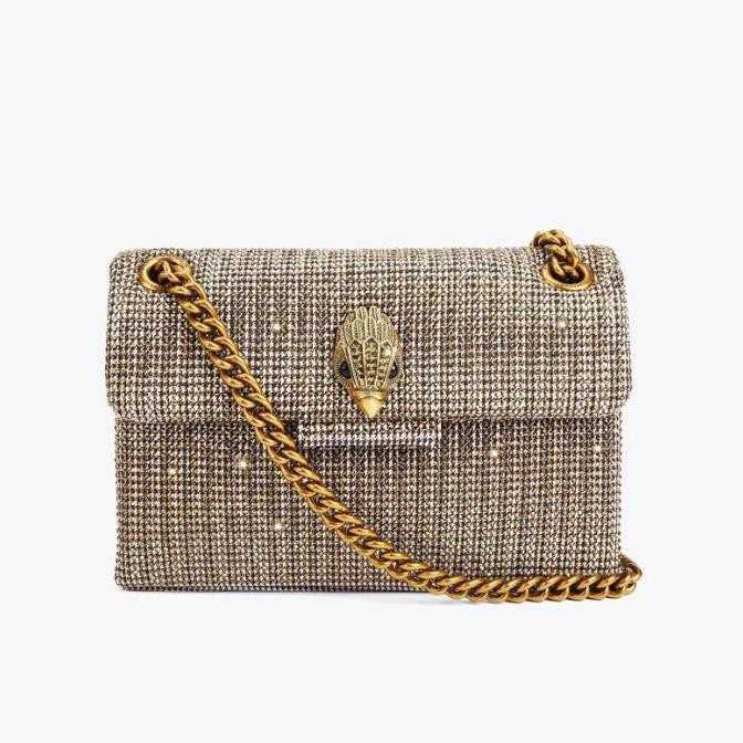 New Houndstooth Bag with Rhinestones Versatile Shoulder Crossbody Eagle Head Bag Chain Bag T250918