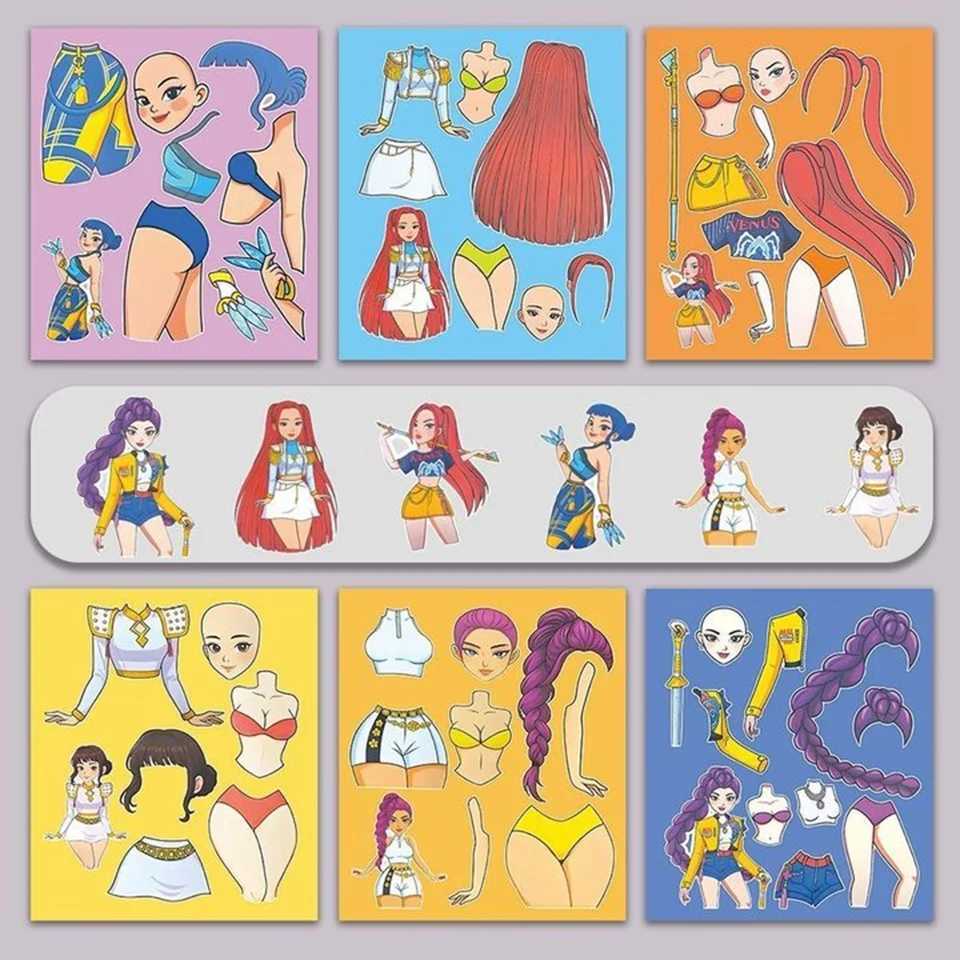 612Sheets Funny Kpop Demon Hunters Cartoon Puzzle Sticker DIY Phone Laptop Luggage Skateboard Graffiti Decals Fun for Kid Gift C250918