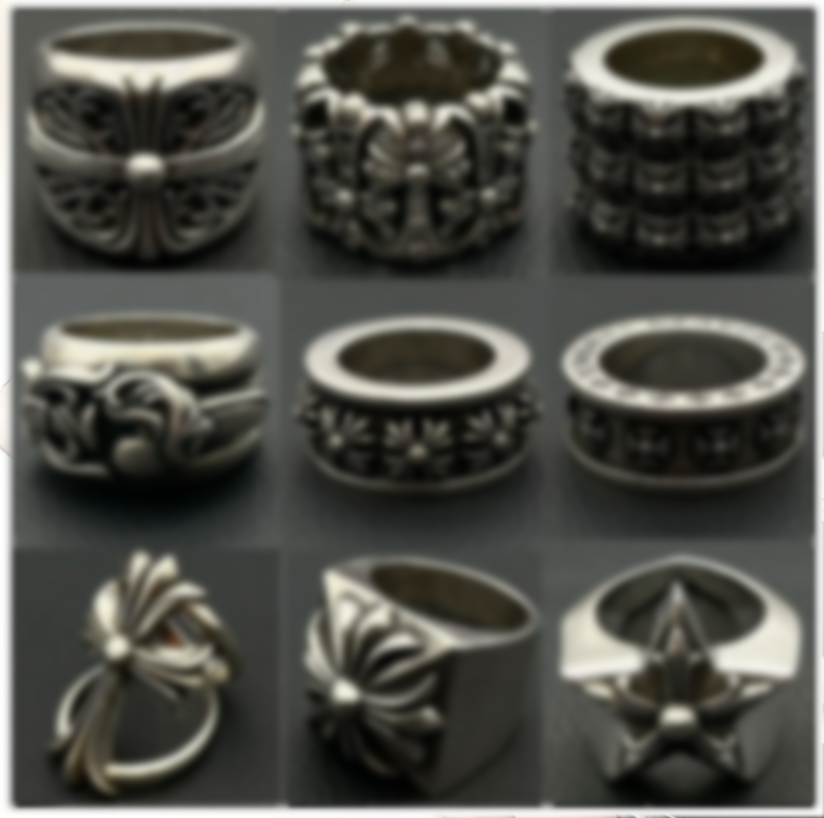 Designer chrome ring vintage ins men and women couples do not fade the ring ring open ring