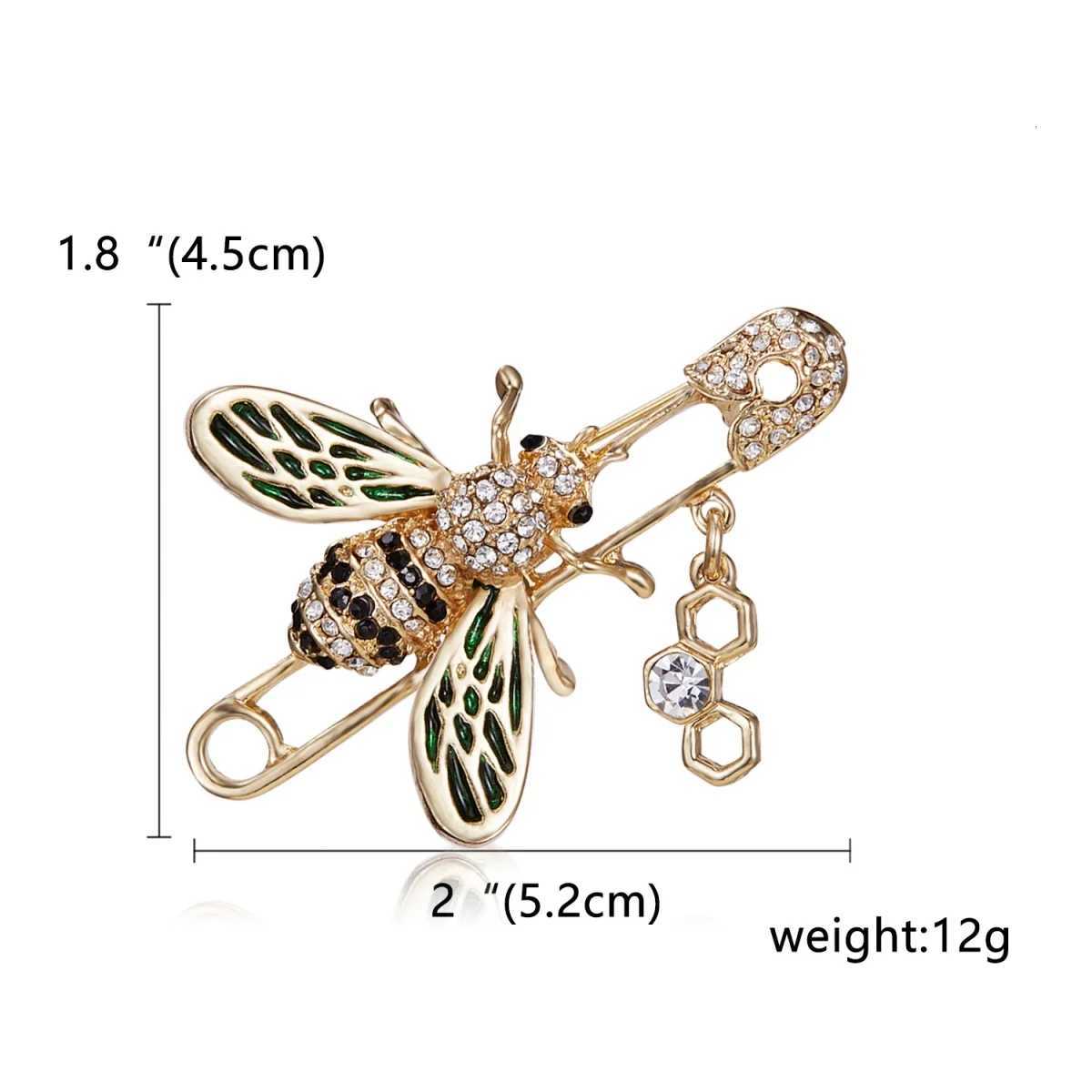 Vintage Fashion Rhinestone Lovely Bee Brooches For Women Men Cartoon Cute Honeycomb Tassel Insect Animal Big Pins Party Jewelry D250918