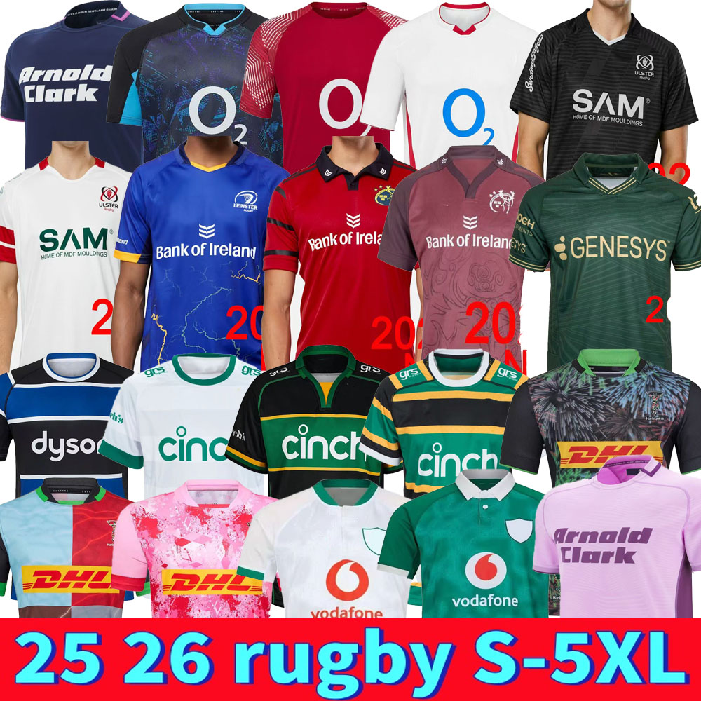 2025 2026 Munster City Scotland RUGBY Jerseys Leinster LEAGUE englands national team ULSTER Home Away 25 26 Germanys Irelands Special Edition 5XL T-shirt