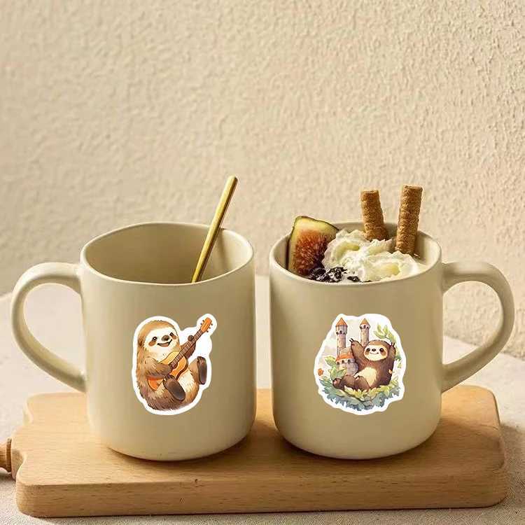 50PCS Cute Sloth Sticker Notebook Graffiti Waterproof Luggage Scrapbooking Suitcase Skateboards PVC Bicycle Cafe Stickers C250918