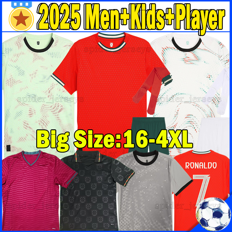 XXXL 4XL 2025 Portugal national football team Soccer Jerseys 25 26 Portuguese JOAO FELIX B.FERNANDES Player Version Football Shirts Goalkeeper Men Women Kids Kits