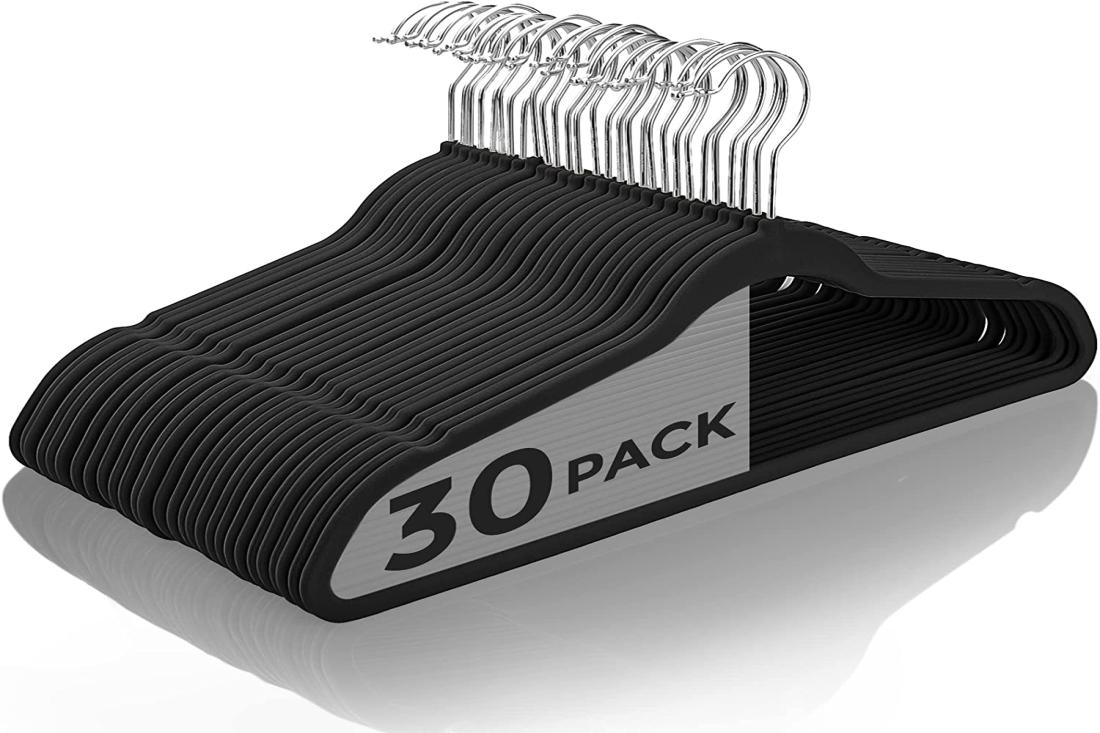 Nobemall Premium Non Slip Felt Premium Velvet Hangers for Coats Pants Dress9100615