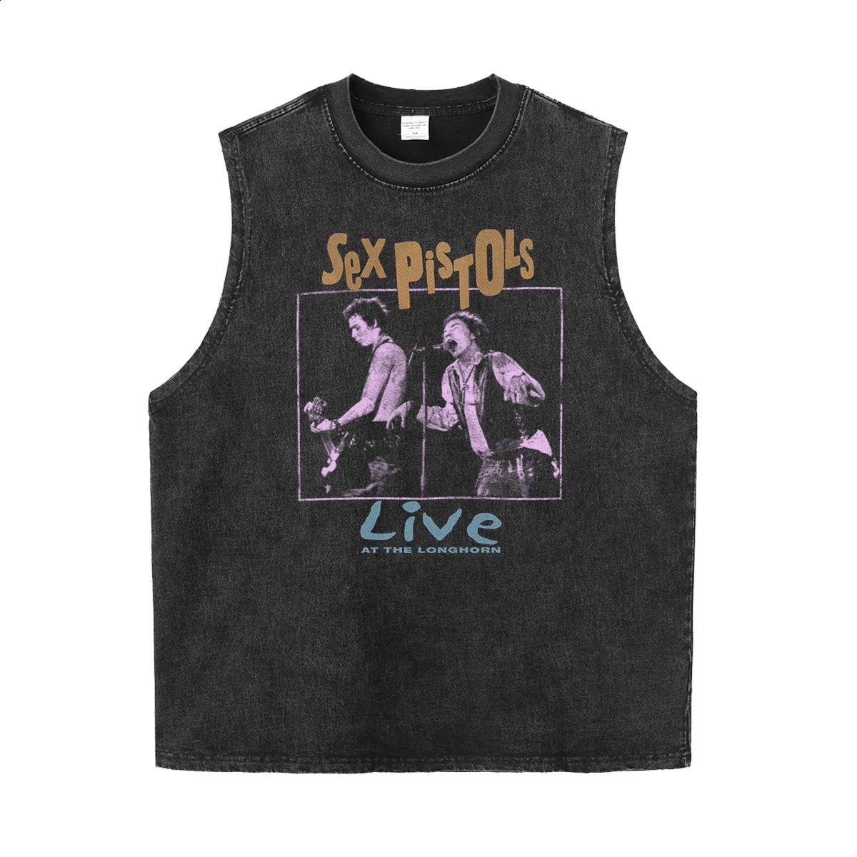 The Sex Pistol Band Vintage Washed Aged Vest American Punk Rock Short Sleeve Tshirt Mens Womens Sports Fitness Summer Tank Tops 250918