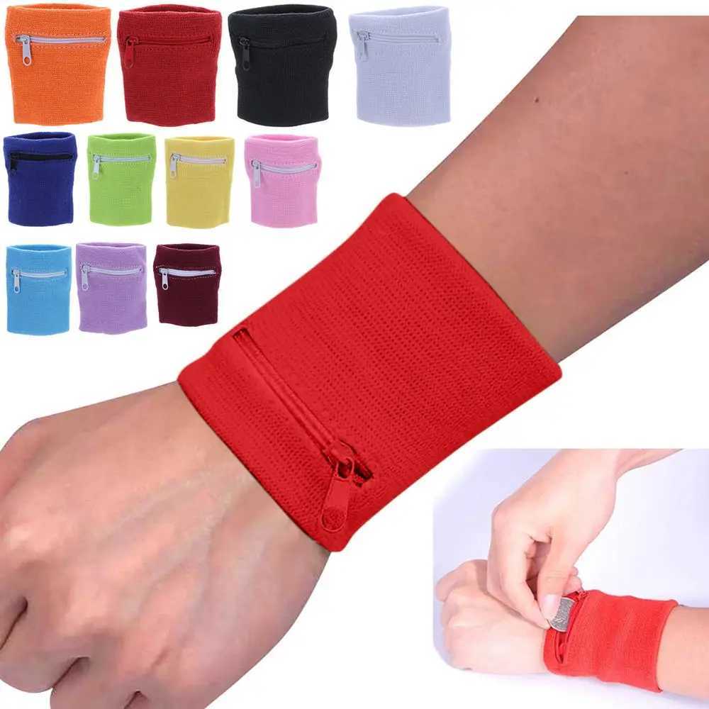 Unisex Colorful Cotton Wrist Band Wrist Protection Purse Bag With Zipper Pocket Sports Wristband For Gym Sports Running Cycling J251211