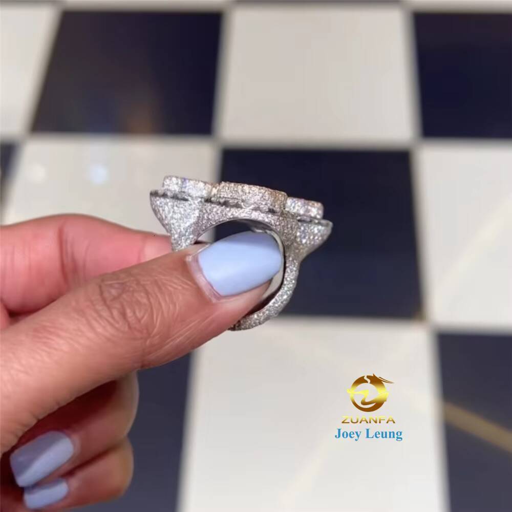 New Style Iced Out Jewelry Hip Hop Custom Ring VVS Moissanite Ring Gra Certified Diamond Ring