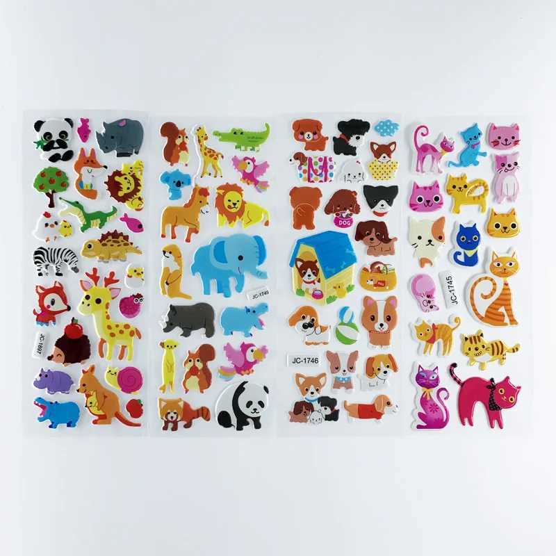 8 SheetsSet Waterproof Cartoon Zoo Animals Stickers Kids Notebook Decoration Scrapbook Sticker Toy For Children Boys Girls C250918