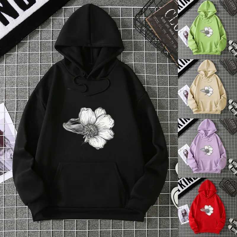 2025 Simple Beautiful Sunflower Printed Women Hoodies Harajuku Fleece Hoody Fashion Loose Sportswear Pocket Autumn Woman ClothesZ250918