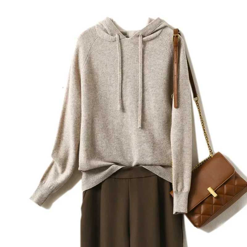 Womens Autumn and Winter New Casual Hoodies Sport Loose Hooded Knitted Hoodie Pullover SweaterZ250918