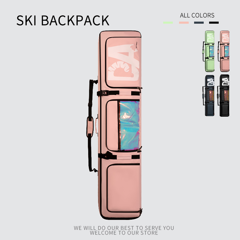 Ski Bag with Wheels for Snowboards and Skis Large Capacity Backpack Dry/Wet Separation Ski Gear Bag Sampling link