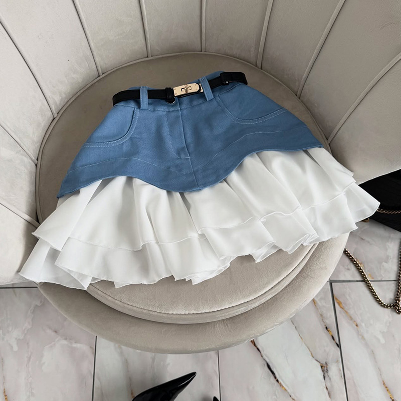 Women's Fashion 2025 New Ruffle Layered Cake Petite Short High Waist Midi Skirt