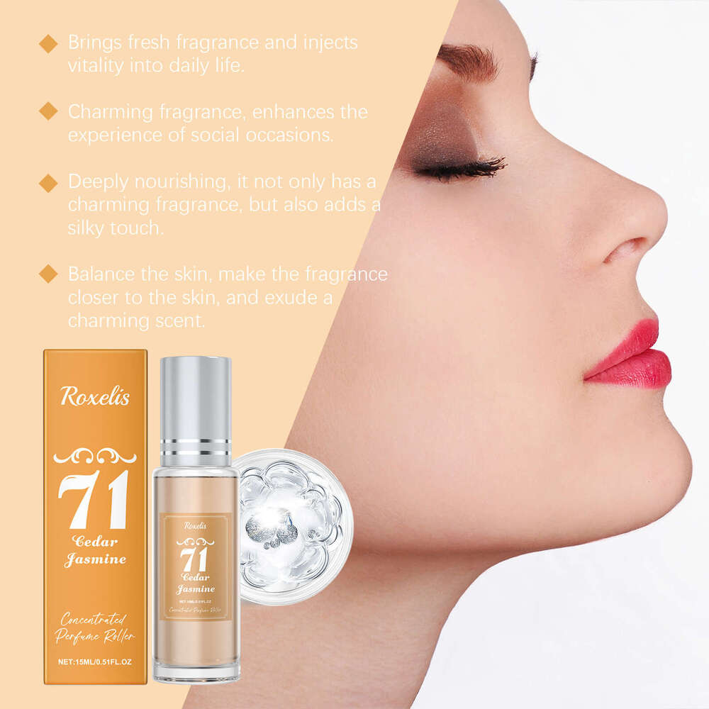 Roxelis Cedar Jasmine Brazilian Perfume Natural Fresh Scent Daily Commute Elegant Charm Long-lasting Fragrance Rollerball