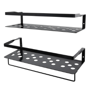2-Pack Stainless Steel Shower Shelves, Wall Mounted Bathroom Storage Organizer - Rustproof Floating Shelves for Shower Caddy, Kitchen, Bathroom with S
