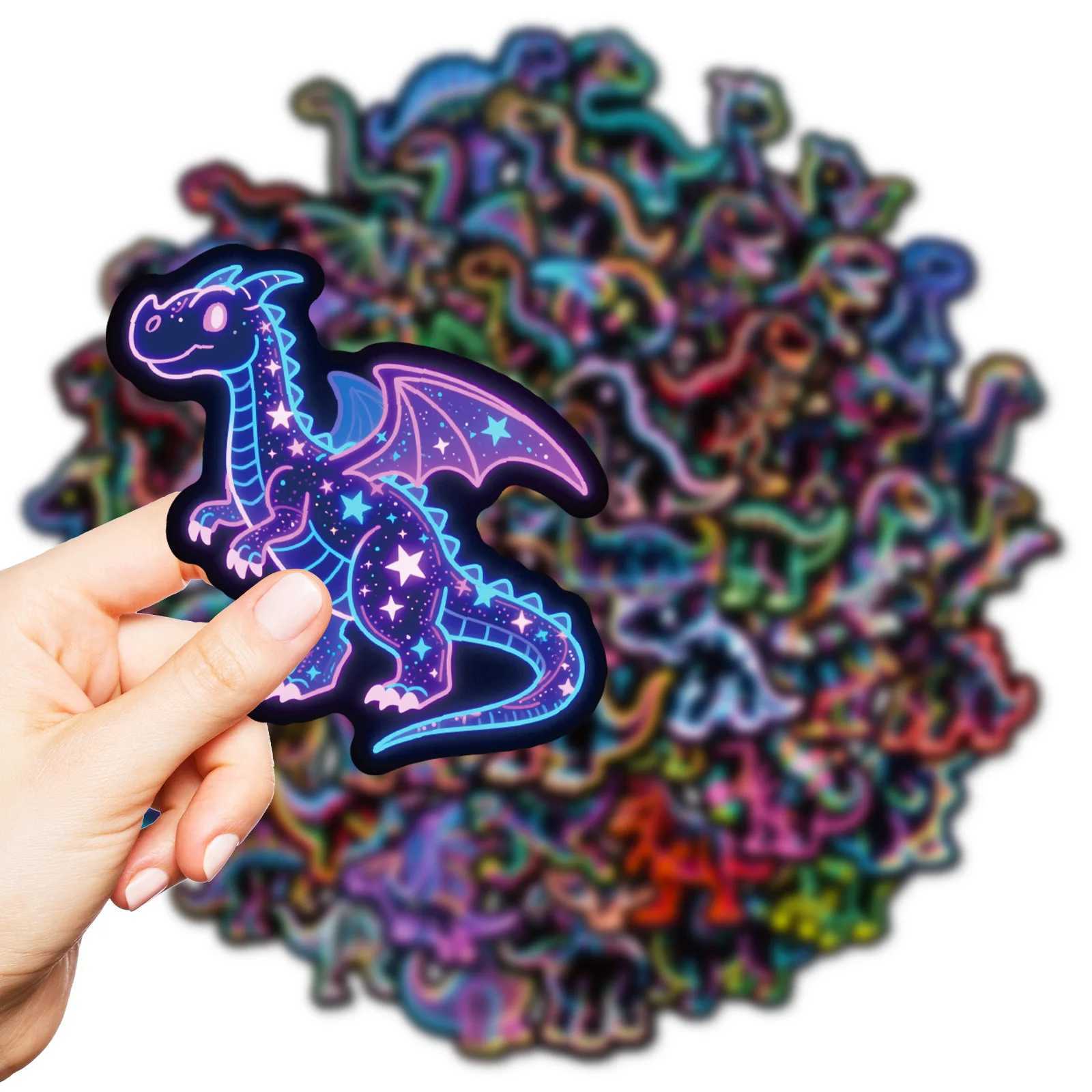 50PCS Funny Dinosaur Cartoon Stickers Neon Style Animal Graffiti Decoration DIY Kids Toys Luggage Laptop Guitar Car Bike Decals C250918