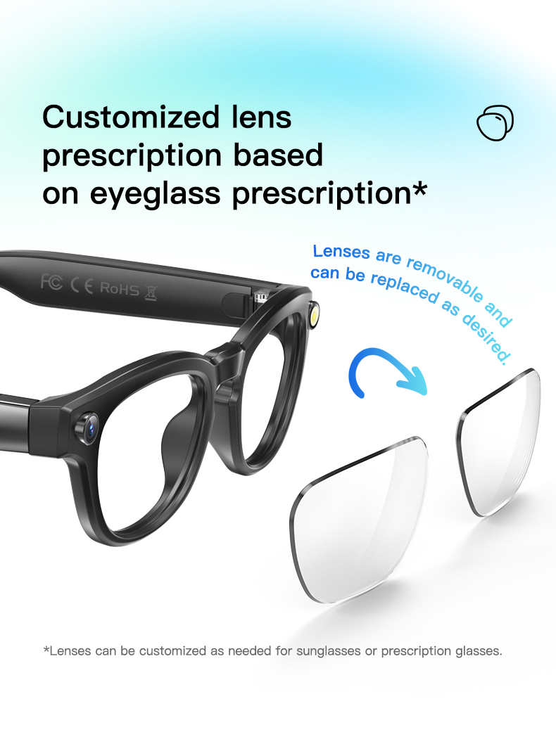 AI Smart Sunglasses with 4K HD 8MP Camera AI Assistant Translation Bluetooth Glasses for Women Men Q8