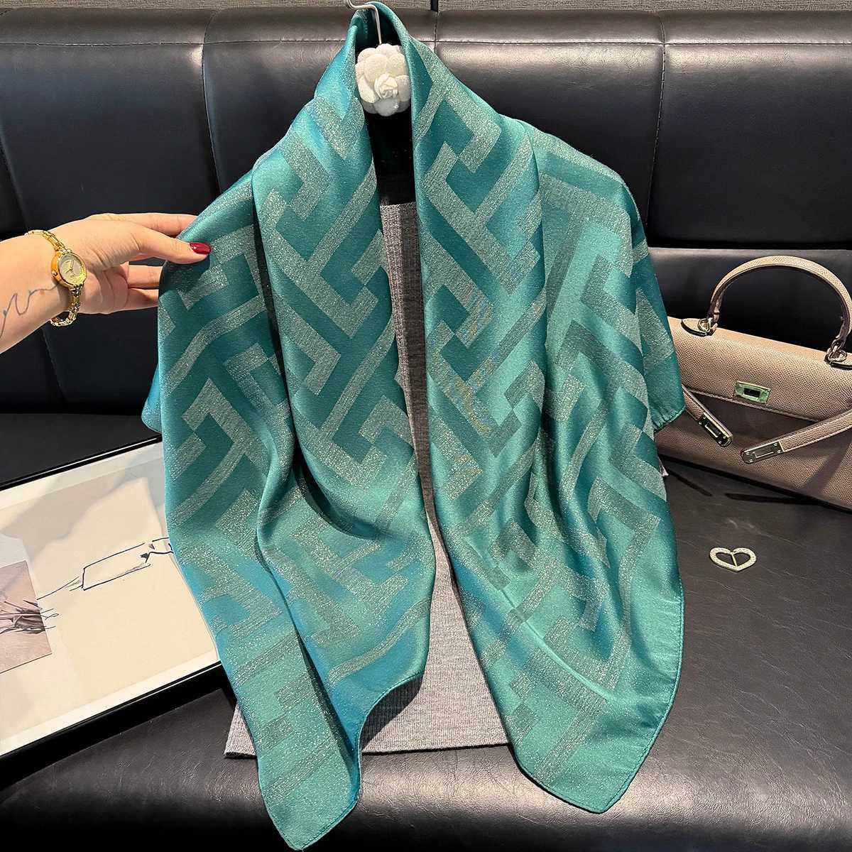 New Wen Fashion Silky Kerchief Shl Ethnic Travel Scarves Bufanda Jacquard Scarf Printed Decorative Summer Sun Protection Y250918