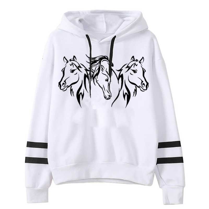 Y2k Fashion Hoodies Graphic Three Cool Horse Female Long Sleeve Casual High Street Fashion Trend Harajuku Hoody Horse SweatshirtZ250918