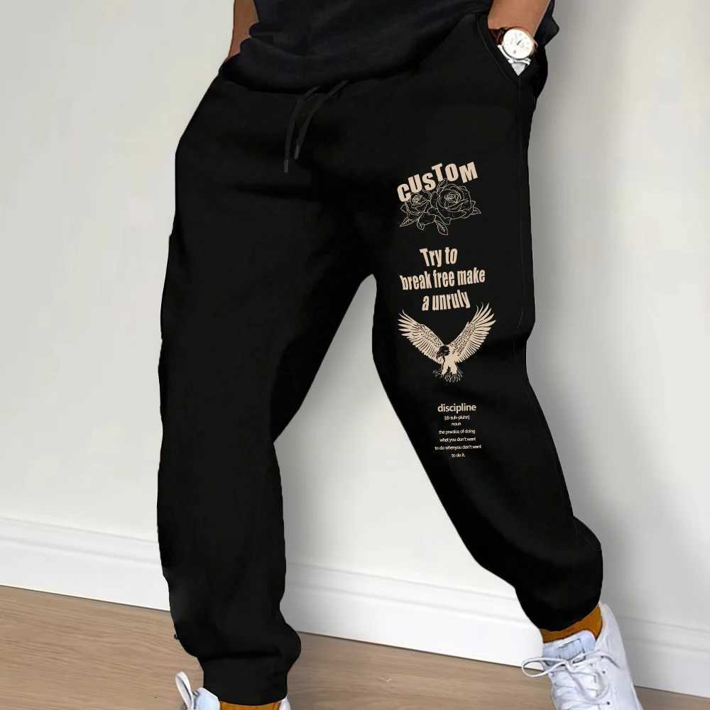 Men Sweatpants Spring Autumn New Jogger Gym Sports Fitness Printed Casual Pants Mid Waist Drawstring Training Pants X2509181