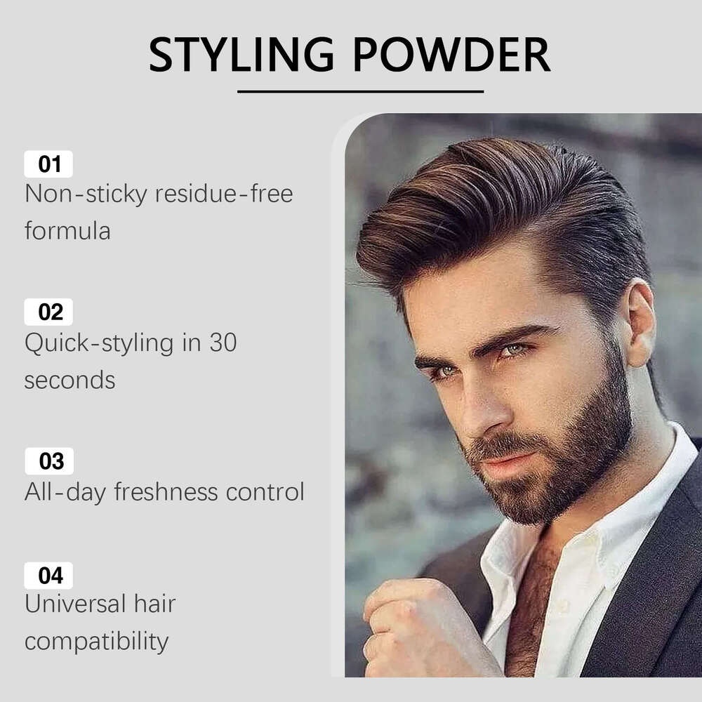 EAST MOON Men's Airy No-Wash Oil Control Matte Natural Styling Volumizing Powder