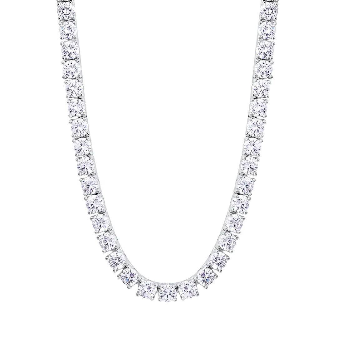 KRKC Iced Out Hip Hop Tennis Jewelry 18 Inch 5mm 14k 18k White Silver Gold Plated Aaaaa Diamond Women Mens Tennis Necklace