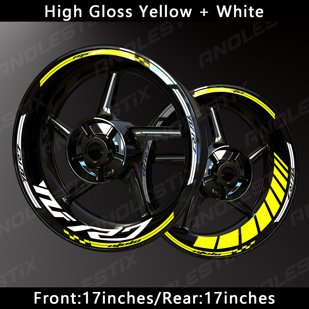 For YAMAHA YZF R7 AnoleStix Reflective Motorcycle Wheel Sticker Hub Decal Rim Moto Stripe Tape