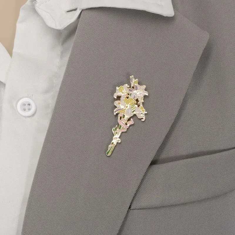 Sunflowers Iris Flower Bouquet Brooches Cartoon Elegant Beautiful Plant Bag Cloth Lapel Pin Badge Jewelry Gift for Lover Friends D250918