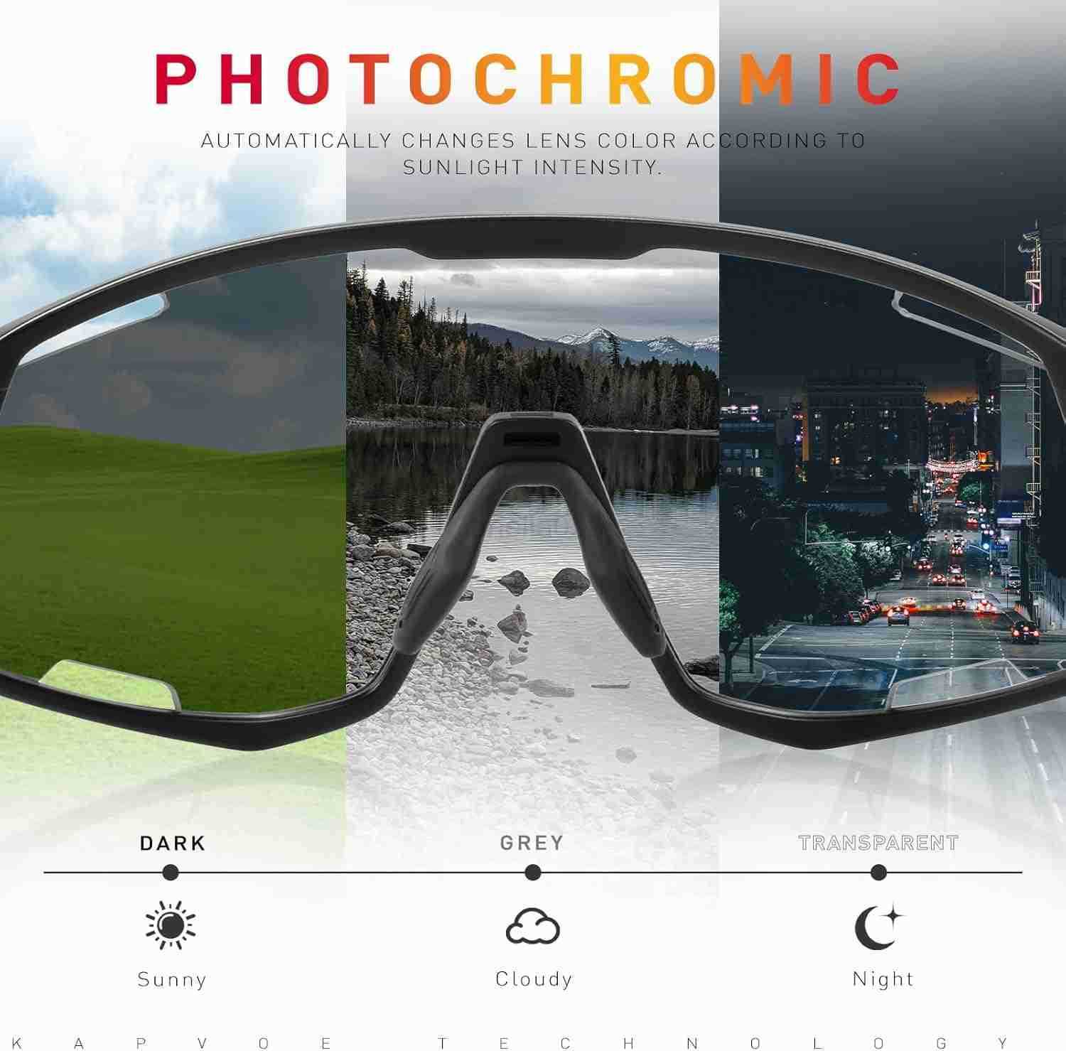 Photochromic Cycling Glasses Men Mountain Bike Sunglasses Women Clear MTB Sports Goggles Bicycle Triathlon K180 W251008