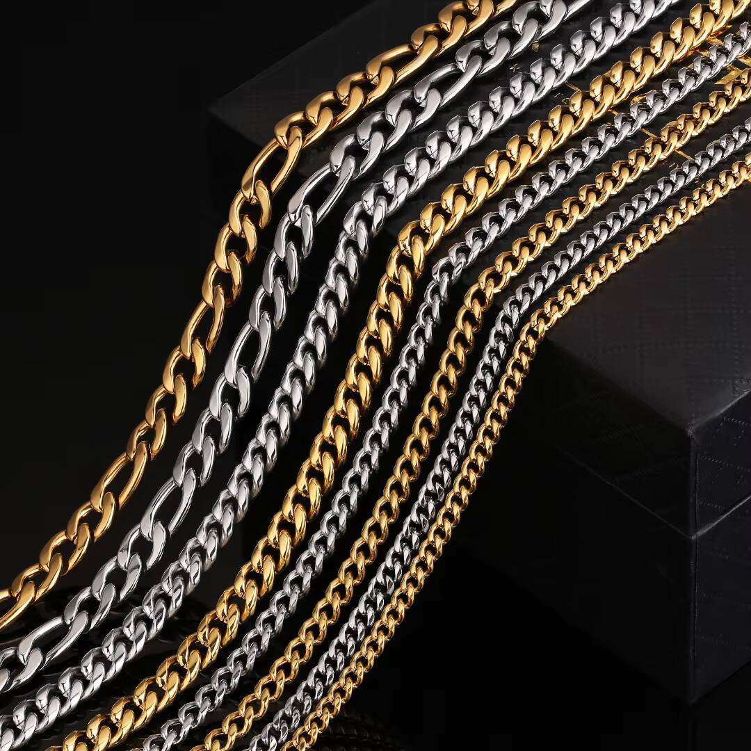 KRKC Customize Mens Stainless Steel Jewelry 3mm 20inch Rope Chain Ball Cable Franco 18K Gold Silver Chain Necklace Wholesale