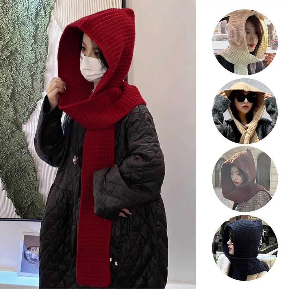 Hooded Scarf Early Autumn Scarf Hats Fashion Ear Protector Beanies Usef Earmuffs C Winter Thicken Items Wen Neck Scarf Y250918