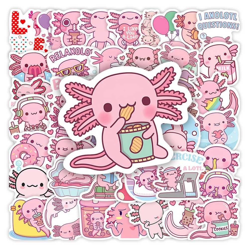 Cute Cartoon Axolotl Stickers Kawaii DIY Kids Toys Gift Decorative Decal for Laptop Phone Scrapbook Diary Luggage Waterproof C250918