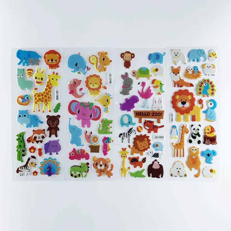 8 SheetsSet Waterproof Cartoon Zoo Animals Stickers Kids Notebook Decoration Scrapbook Sticker Toy For Children Boys Girls C250918