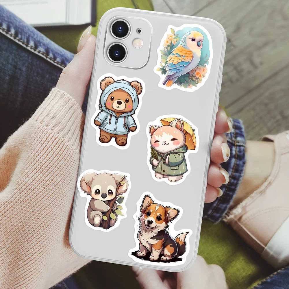 KAWaii Cute Animal Stickers Puppy Kitten Cow Owl Hedgehog CHIldren cartoon Gift for DIY Laptop Phone Mug Waterproof C250918