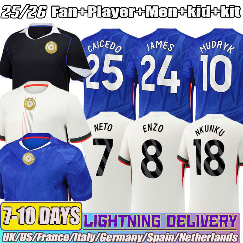 25 26 Match Shirt 20 PALMER CAICEDO CFC NKUNKU JAMES Soccer Jersey SCOLLECTION maillot MUDRYK camiseta GALLAGHER STERLING GUSTO FOFANA fans PLAYER kids kits shirt