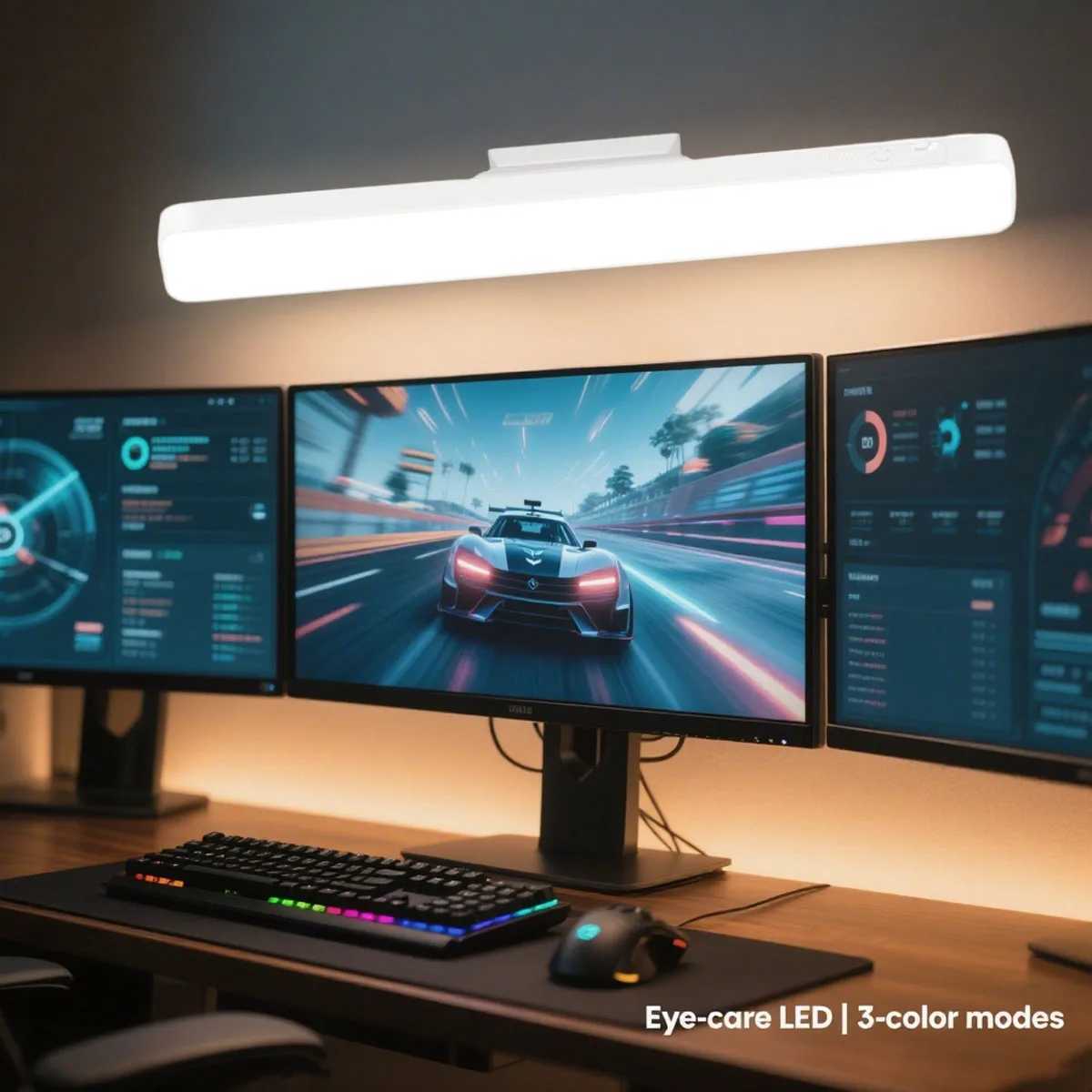 LED Desk Lamp Magnetic Hanging Night Light USB Rechargeable Table Lamp 3 Colors Reading Light For Cabinet Closet Wardrobe C250918