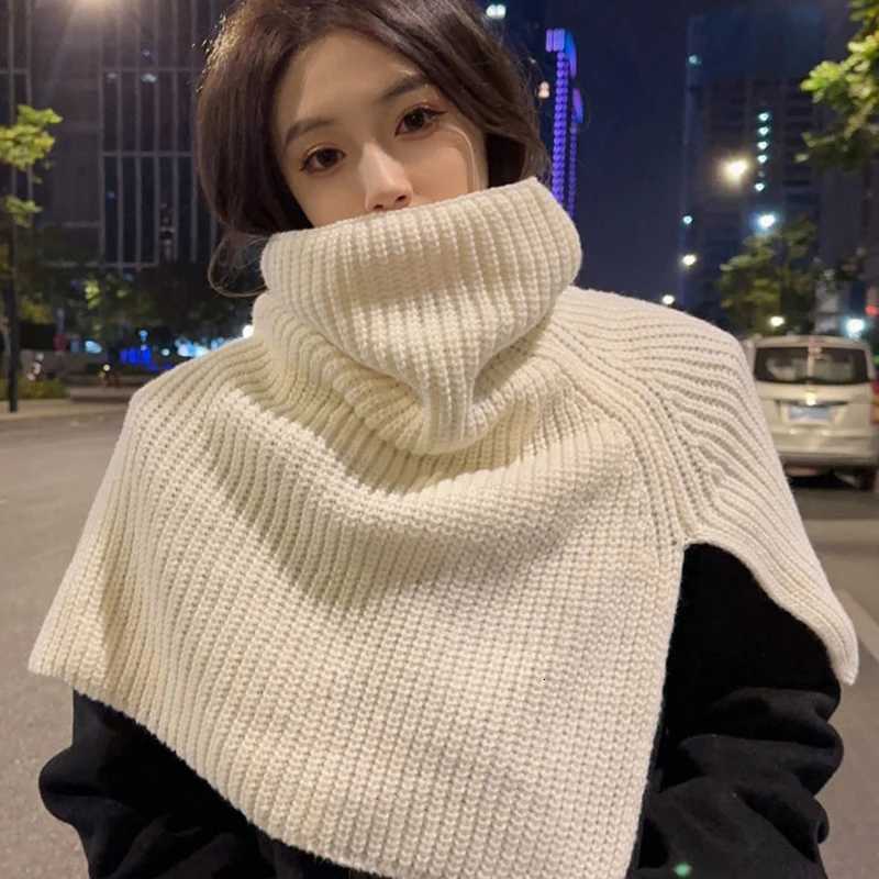 Wool Knitted Shl for Wen Winter Pr Scarf Fake Collar Warm Neck Covers Outdoor Windproof Turtleneck Shls Y250918
