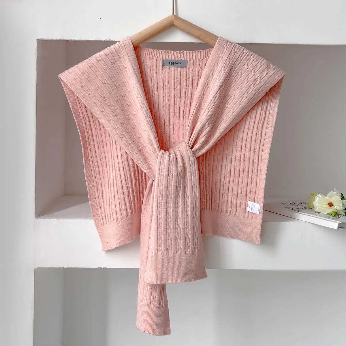 2025 Latest Design Korean Wen Knitted Shl Fake Collar Neck Knit Thin Knotted Ce Summer Off Dr Shoder Scarf Y250918