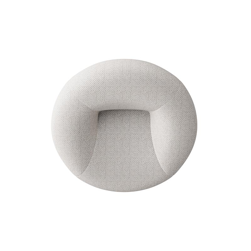 Living Room Furniture Modern White Fabric - Upholstered Pinecone - Shaped Lounge Chair with Grey Base