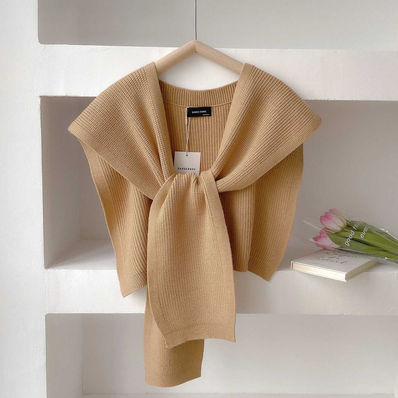 Cashmere Wool Knit Wen Fake Collar Shl Summer Air Conditio Shoder Protect Cervical Spine Thicken Warm Scarf Y250918