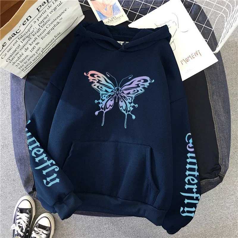 2025 New Arrival Woman Butterfly Printed Hoodie All Season Daily Casual Fashion Hooded Sweatshirts Home Outdoor Comfort PulloverZ250918