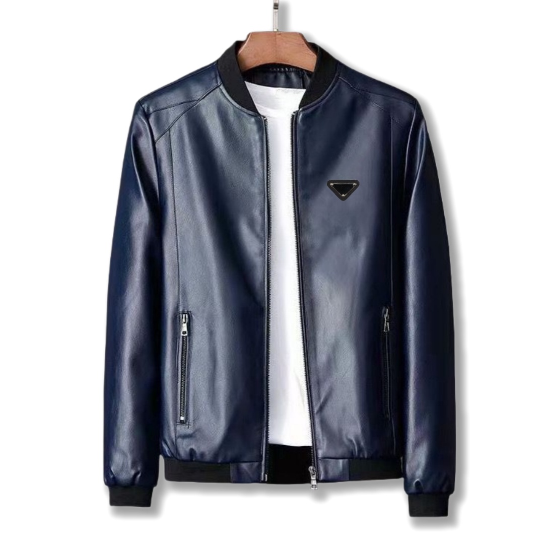 Designer MenS Leather Jacket MenS Jacket Autumn Spring Stand Collar Zipper Motorcycle Fashion Waterproof Coat Motorcycle Leather Windbreaker Jackets