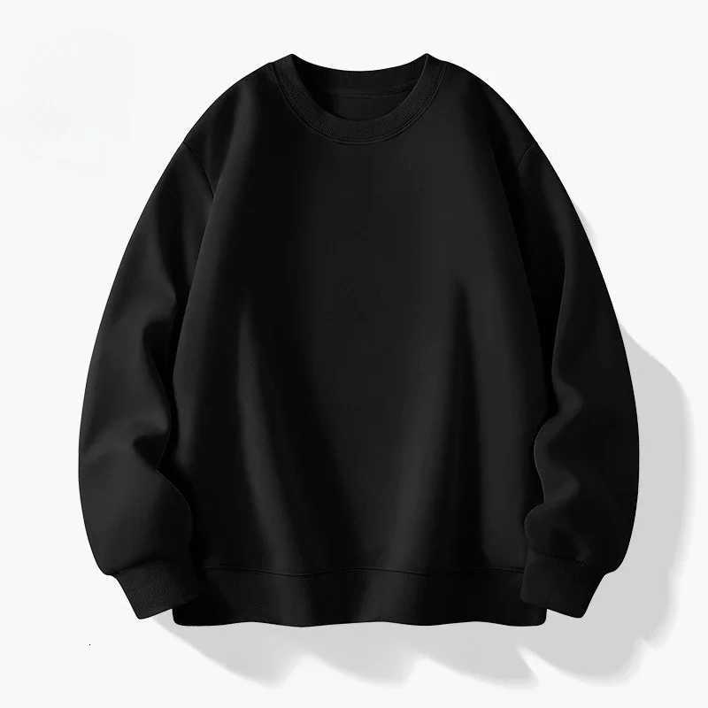 mens and womens Solidcolor Crewneck hoodie suitable highstreet American style heavyweight longsleeved top for couplesZ250918
