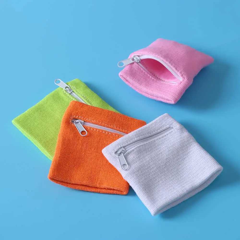 Unisex Colorful Cotton Wrist Band Wrist Protection Purse Bag With Zipper Pocket Sports Wristband For Gym Sports Running Cycling J251211